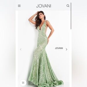 Jovani 59762 Low V Neck Sequin
Sheath Dress